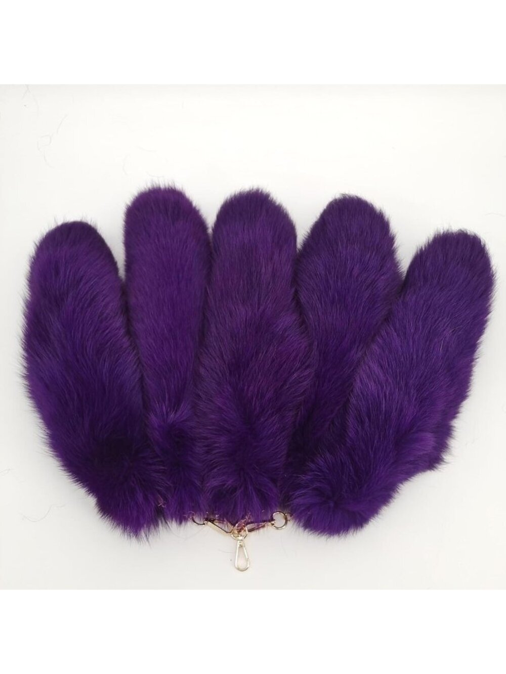 Women's Purple Pendant Cosplay Costume Halloween Furry Tails Keychain Handbag - Picture 6 of 6